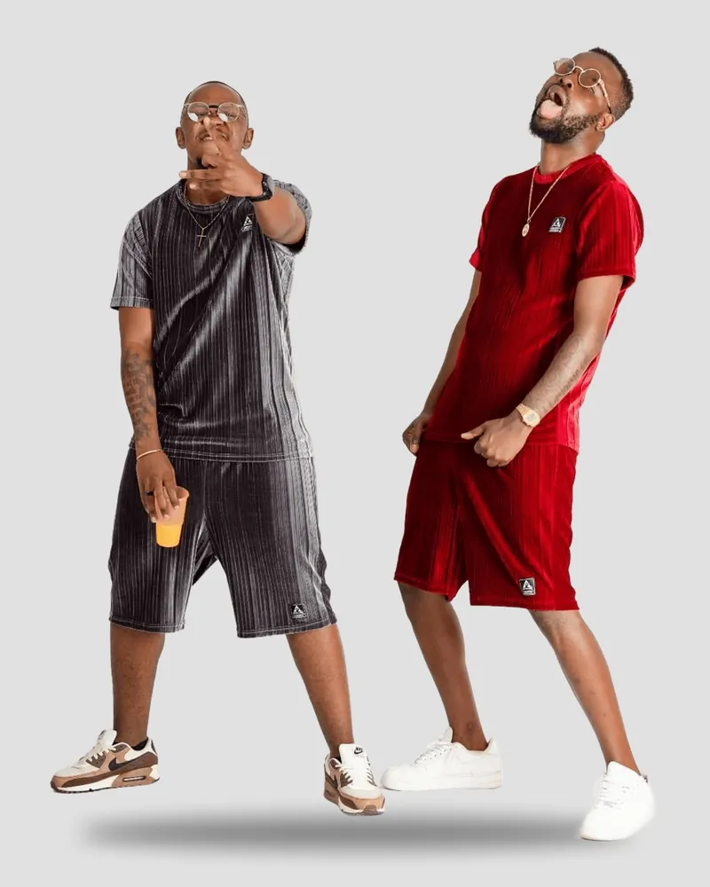 Velvet Shorts Set — Charcoal