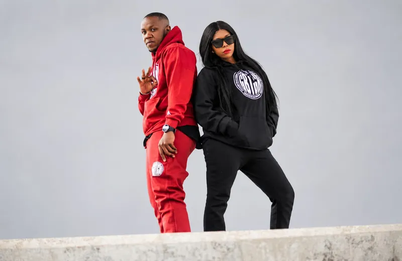 Duo in 681CB hoodies — red set and black hoodie